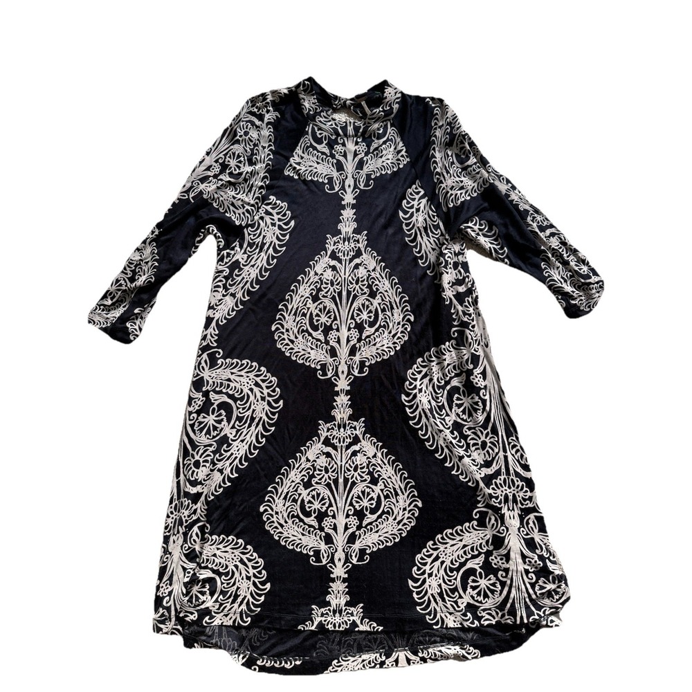Free‎ People New Romantics Fiesta Floral Boho Mock Neck Mini Dress Size Medium